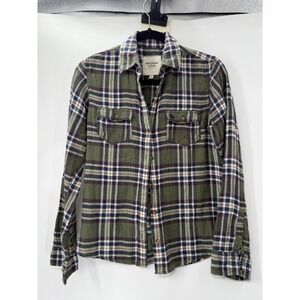 Abercrombie & Fitch Women's Shirt Size Small Lightweight Plaid Button Down